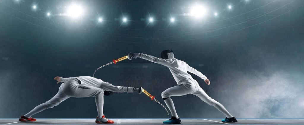 2 Sportler 'kämpfen' mit den Spritzen